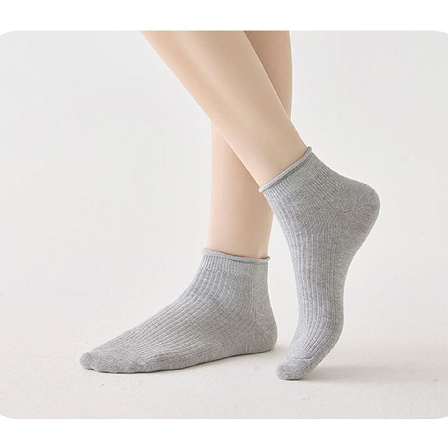 4 Pairs Ultra-Thin Ribbed Ankle Socks Soft Stretch Breathable Design in Multiple Color Combinations