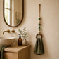 Coastal Beaded Wood Ring Towel Hanger