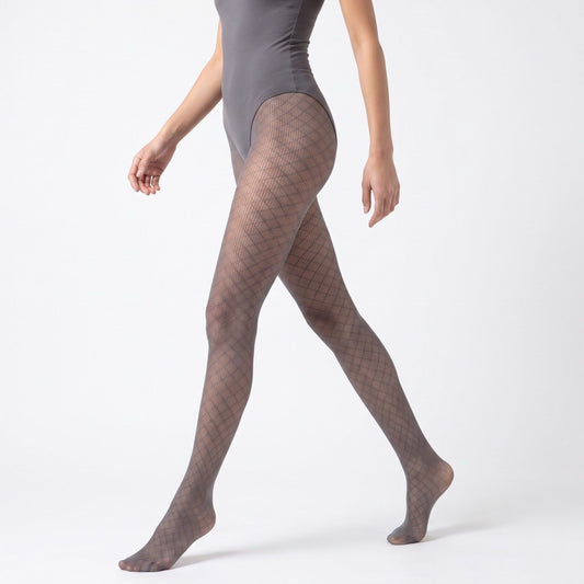 2-Piece Diamond Pattern Sheer Tights