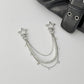 Star Chain Bag Charm with Layered Silver Tone Chains Dual Clips for Jeans Bags and Keys