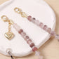 Beaded Phone Wrist Strap with Heart Charm