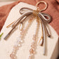 Beaded Bow Seashell Bag Charm Keychain