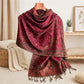 Paisley Pashmina Scarf with Fringe Trim 75*27.5 Inches