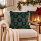 Christmas Wreath Bow Tufted Decorative Throw Pillow Cover