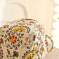 Fabric Storage Basket Quilted Cotton Organizer Bin with Floral Print Decorative Storage