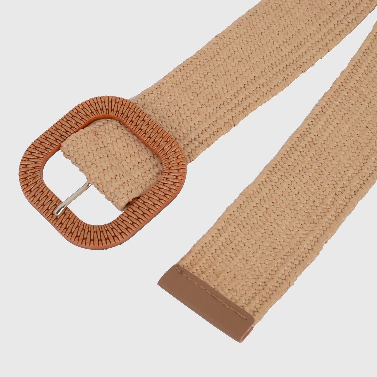 Stylish Straw Belt with Woven Buckle
