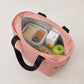 Insulated Tote Lunch Bag with Zipper Pockets and Long Handles