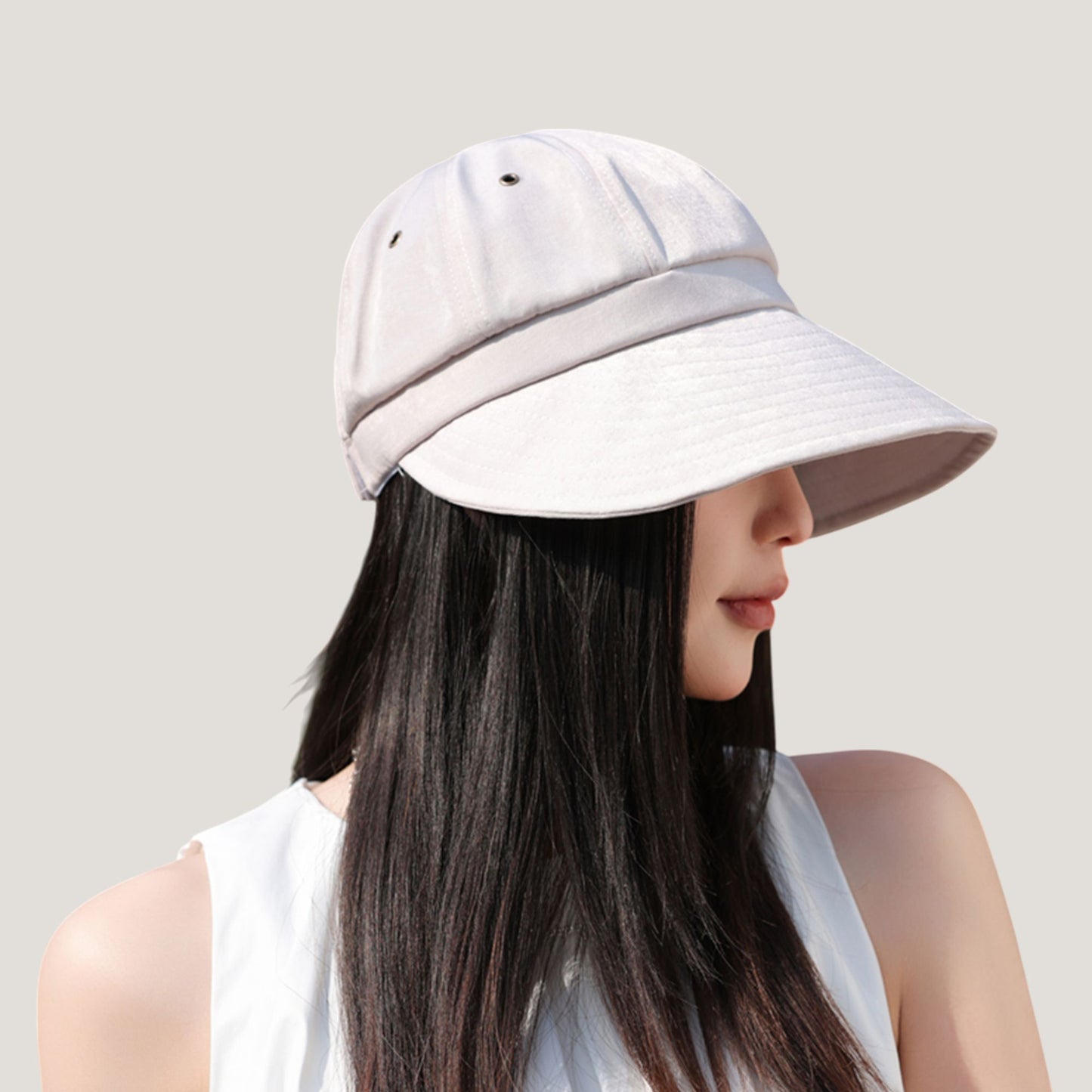 Womens Wide Brim Baseball Cap Bundle with UV Protection Ponytail Hole and Ventilated Eyelets Casual Outdoor Style