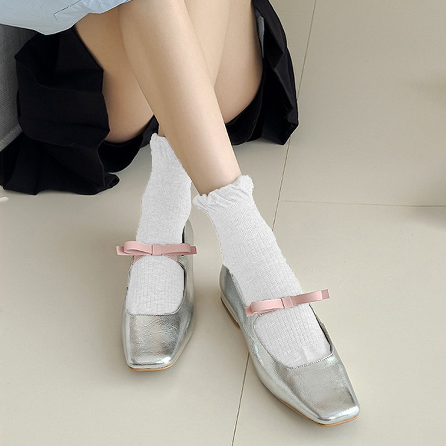 Adorable Ruffle - Cuff Ankle Socks 6Pk