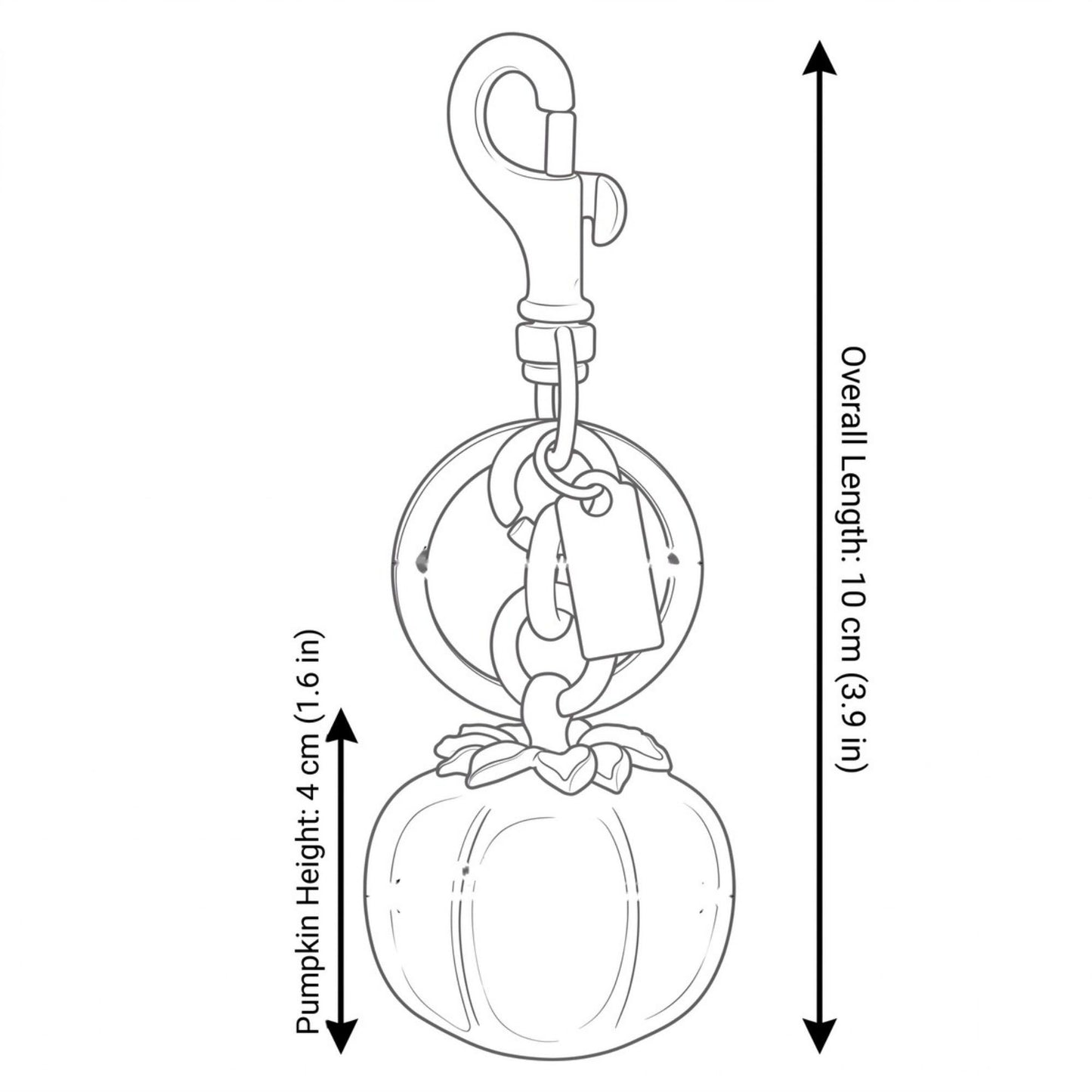 Glitter Pumpkin Keychain and Bag Charm