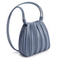 Pleated Crossbody Bucket Bag with Long Shoulder Strap and Gathered Top 7.5x8.5x3.5in
