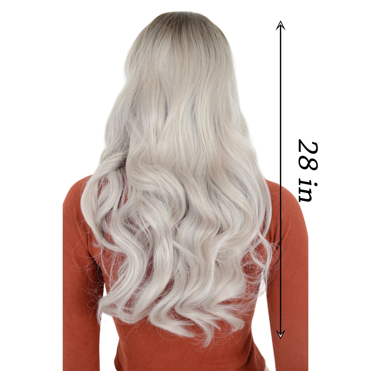 Long Wavy Wig for Women with Lace Hairline Heat Resistant Synthetic Wig for Daily and Party Use