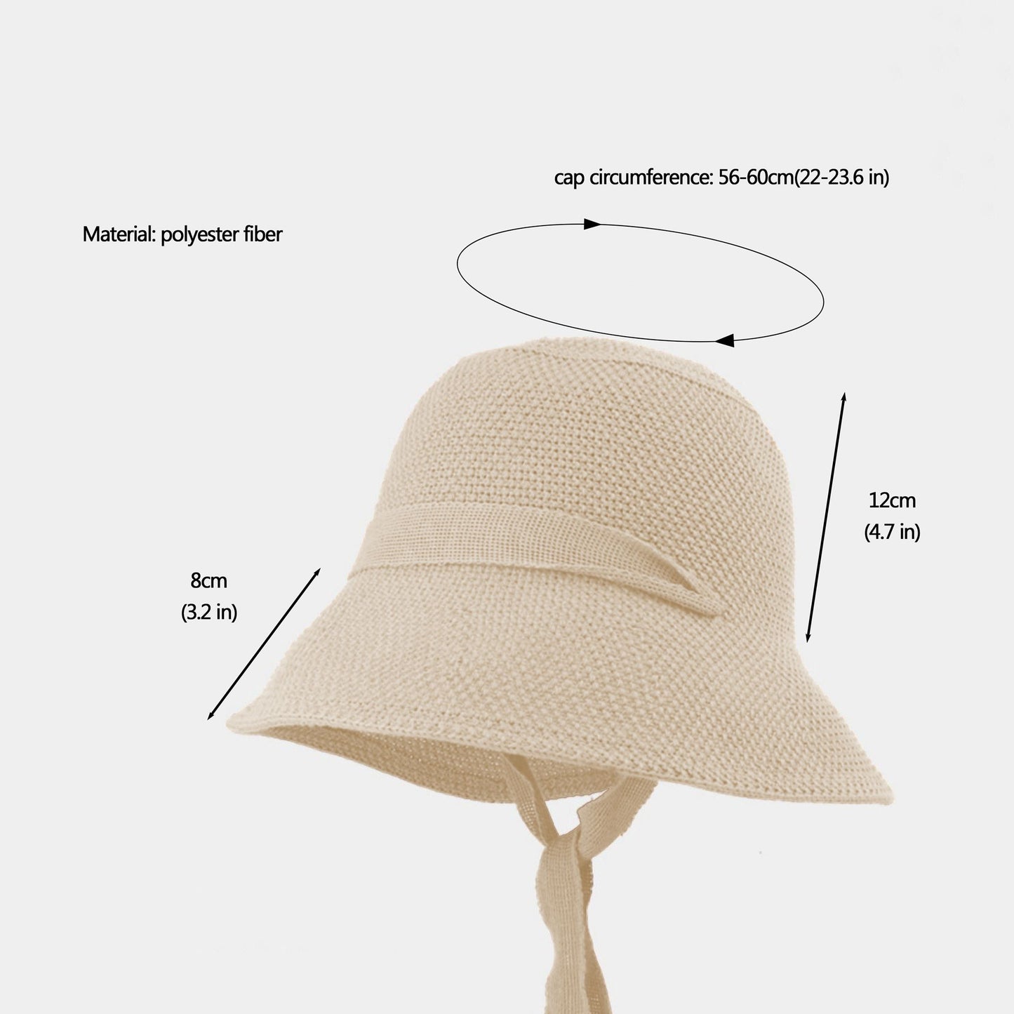 Women's Knit Straw Bucket Hat with Chin Strap