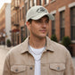 Cotton Baseball Cap with Embroidered Lettering Adjustable Strap Back