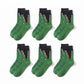 6 Pair Shark Graphic Crew Socks with Contrast Red Cuffs