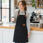Water Resistant Canvas Bib Apron with Adjustable Straps and Pockets