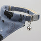 Pet Cat and Dog Bandana Collar with Bell Adjustable Cartoon Cat Print Scarf Bib