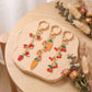 Enamel Fruit & Vegetable Multi-Charm Bag Charm Key Chain 3-Piece Set