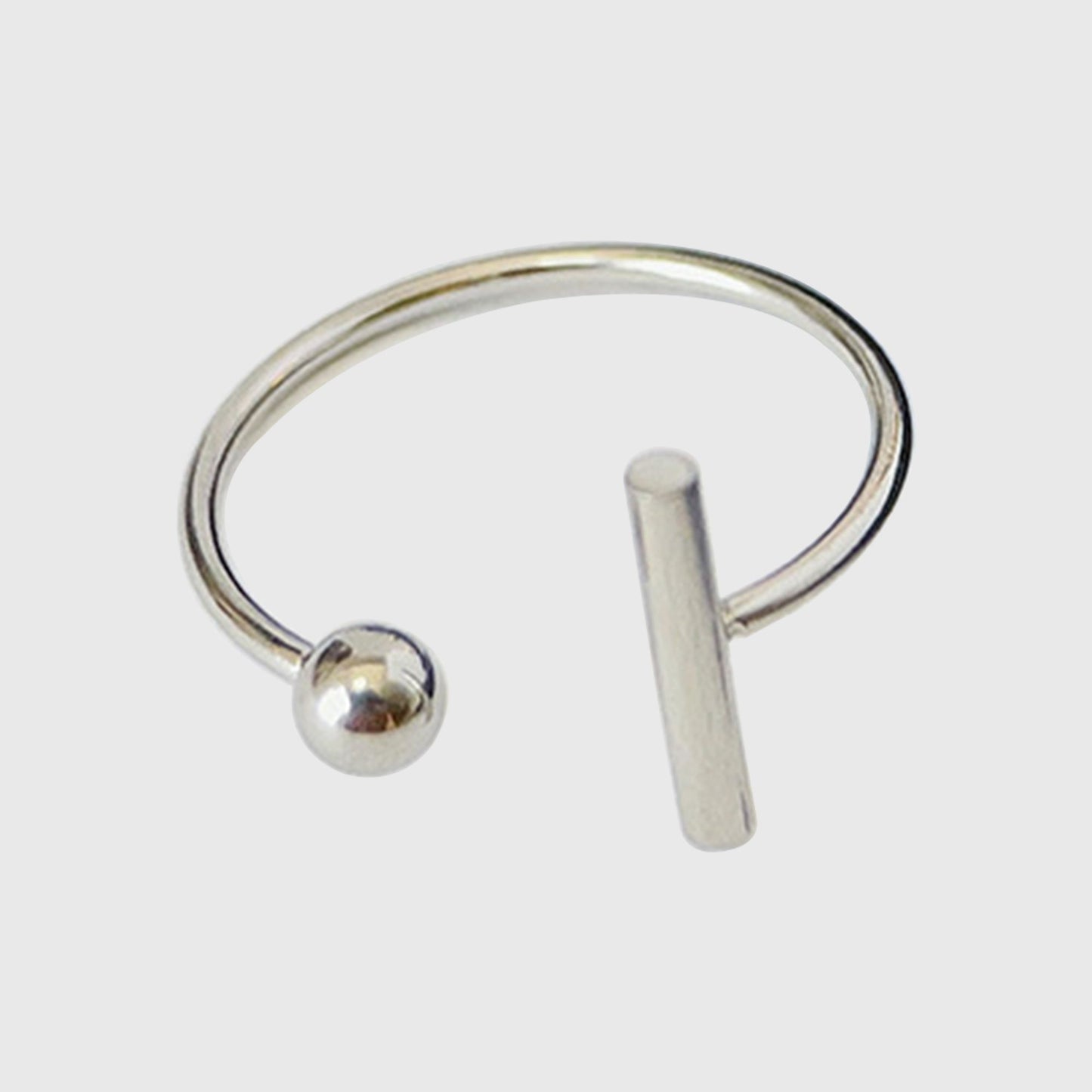 Women's Titanium Steel Open Adjustable Minimalist Statement Ring for Daily Wear