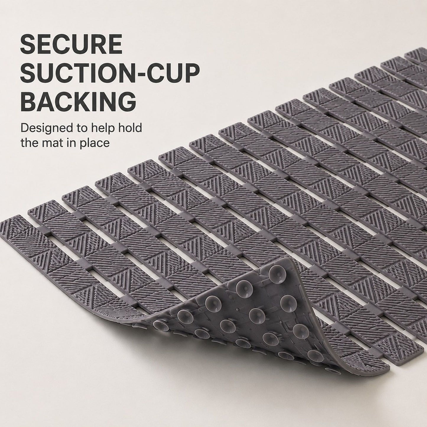 Slatted Nonslip Shower Mat Quick Drain Bath Mat 15.7 x 27.6 Inches