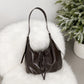 Slouchy Faux Leather Hobo Shoulder Bag with Adjustable Strap and Zip Closure