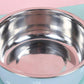 Stainless Steel Pet Bowl - Non-Slip Dog and Cat Food Dish with Paw Print Accent