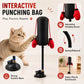 Interactive Cat Boxing Toy with Suction Cup Base, Spring Rebound Punching Bag and Hanging Gloves