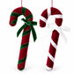 2ct Christmas Candy Cane Hanging Decorations with Bows Red Green and White