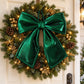 Gold Fabric Christmas Bow Hanging Decoration