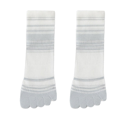 2 Pairs Women's Breathable Five-Toe Socks with Arch Support and Anti-Odor Lycra Stretch for Casual or Active Wear
