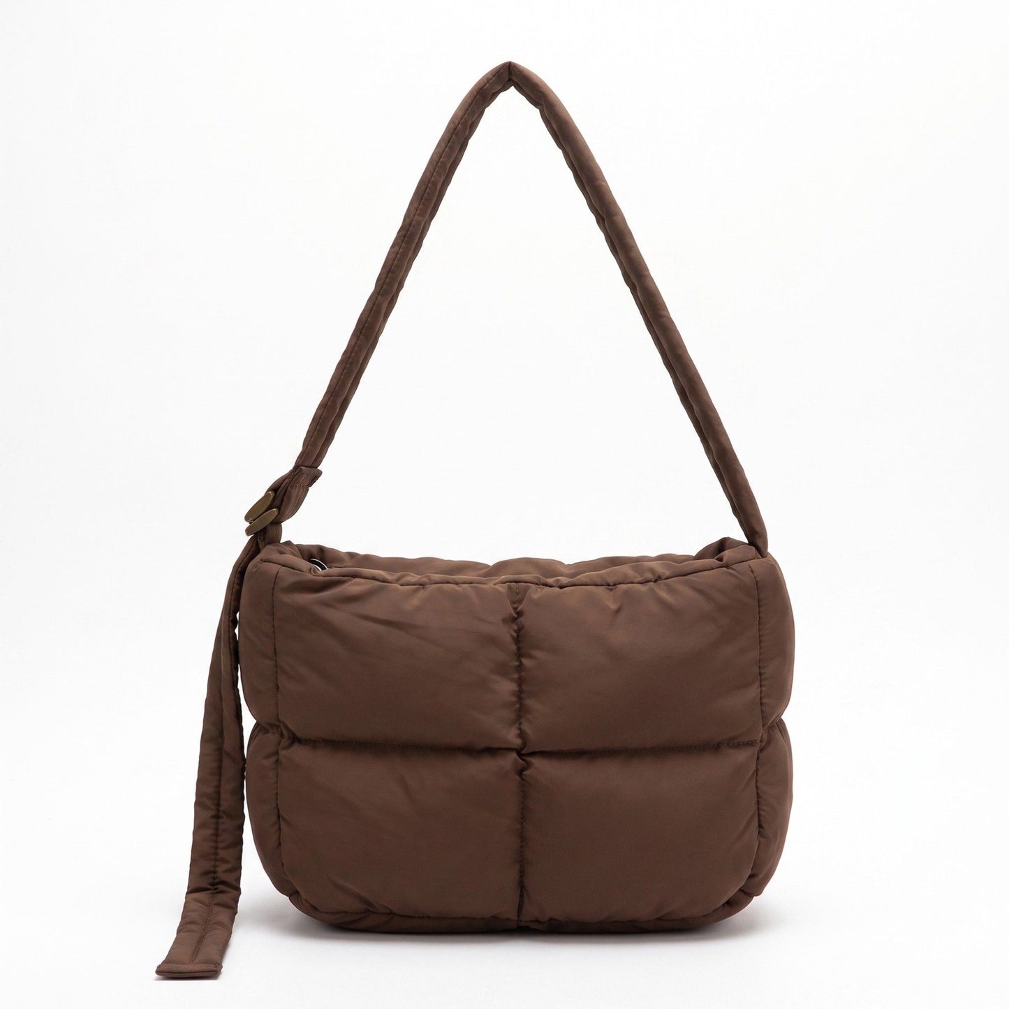Grid Quilt Padded Rectangular Crossbody Bag with Adjustable Slim Shoulder Strap 9.8x7.9x3.5
