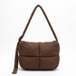 Grid Quilt Padded Rectangular Crossbody Bag with Adjustable Slim Shoulder Strap 9.8x7.9x3.5