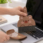 2-Piece Mini Dustpan and Brush Set with Animal Face Design for Tabletop Cleaning