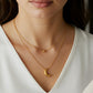Layered Necklace Set with Minimalist Bead Charm and Sculpted Crescent Moon Pendant for a Delicate Refined Everyday Statement
