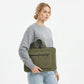 Corduroy Laptop Bag Large Capacity Work Tote with Front Zipper Pocket