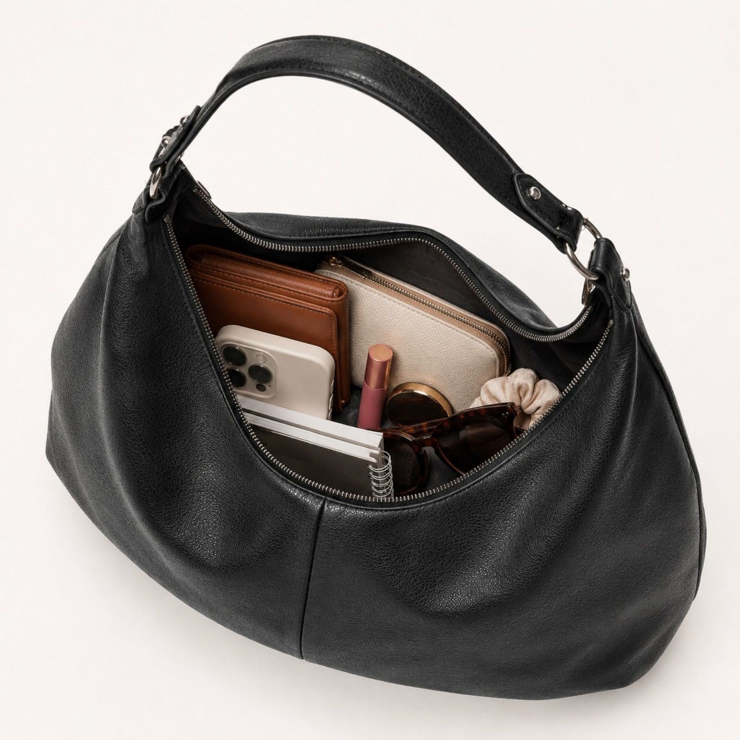 Oversized Slouchy Hobo Shoulder Bag with Adjustable Strap