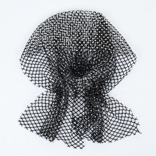 Rhinestone Mesh Head Wrap Sparkle Tie Back Hair Scarf