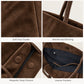 Faux Suede Tote Bag with Double Shoulder Handles Magnetic Closure and Interior Pockets