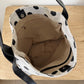 Polka Dot Hobo Shoulder Bag with Adjustable Strap and Front Pocket