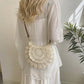Crochet Crossbody Bag with Scalloped Flap and Adjustable Strap
