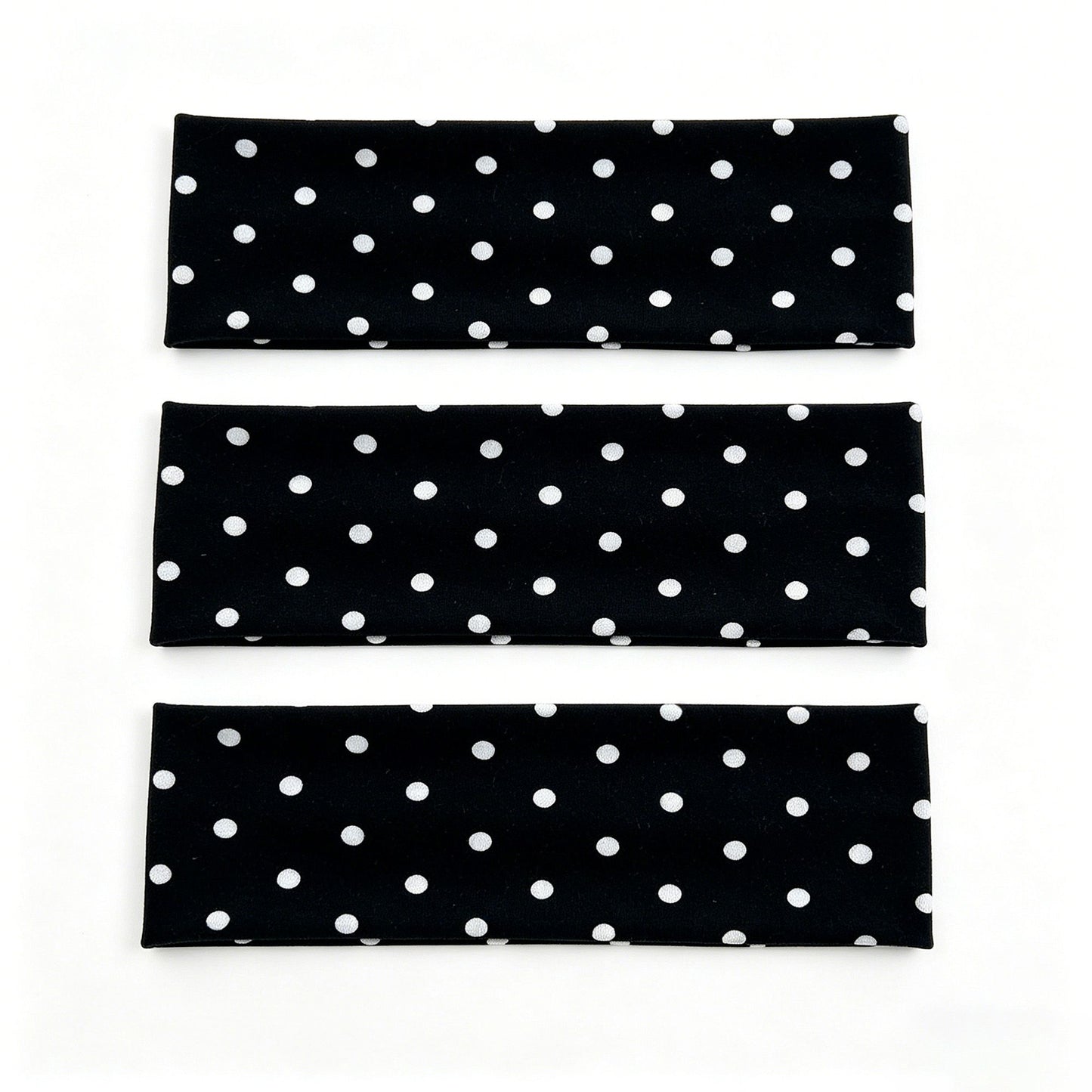 Polka Dot Stretch Headbands 3 Pack Soft Cotton Hair Bands Wide Headwrap for Daily Wear