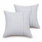2 Pack Striped Textured Throw Pillow Covers 18 x 18 Inch for Couch Sofa and Bed