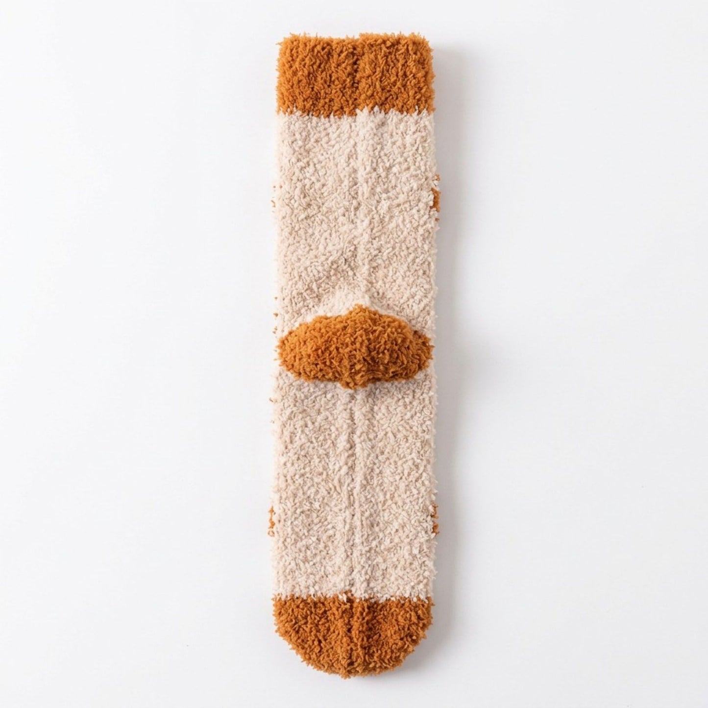 Fuzzy Pumpkin Crew Socks 2 Pair US 5-10.5