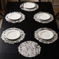 4 Piece Round Lace Placemat Set Metallic PVC Decorative Heat Resistant Table Mats