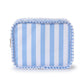 Ruffle Trim Travel Makeup Bag with Zipper Closure