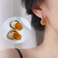 Women's Huggie Hoop Earrings with Gemstone Drop - Edgy Minimalist Statement Earrings
