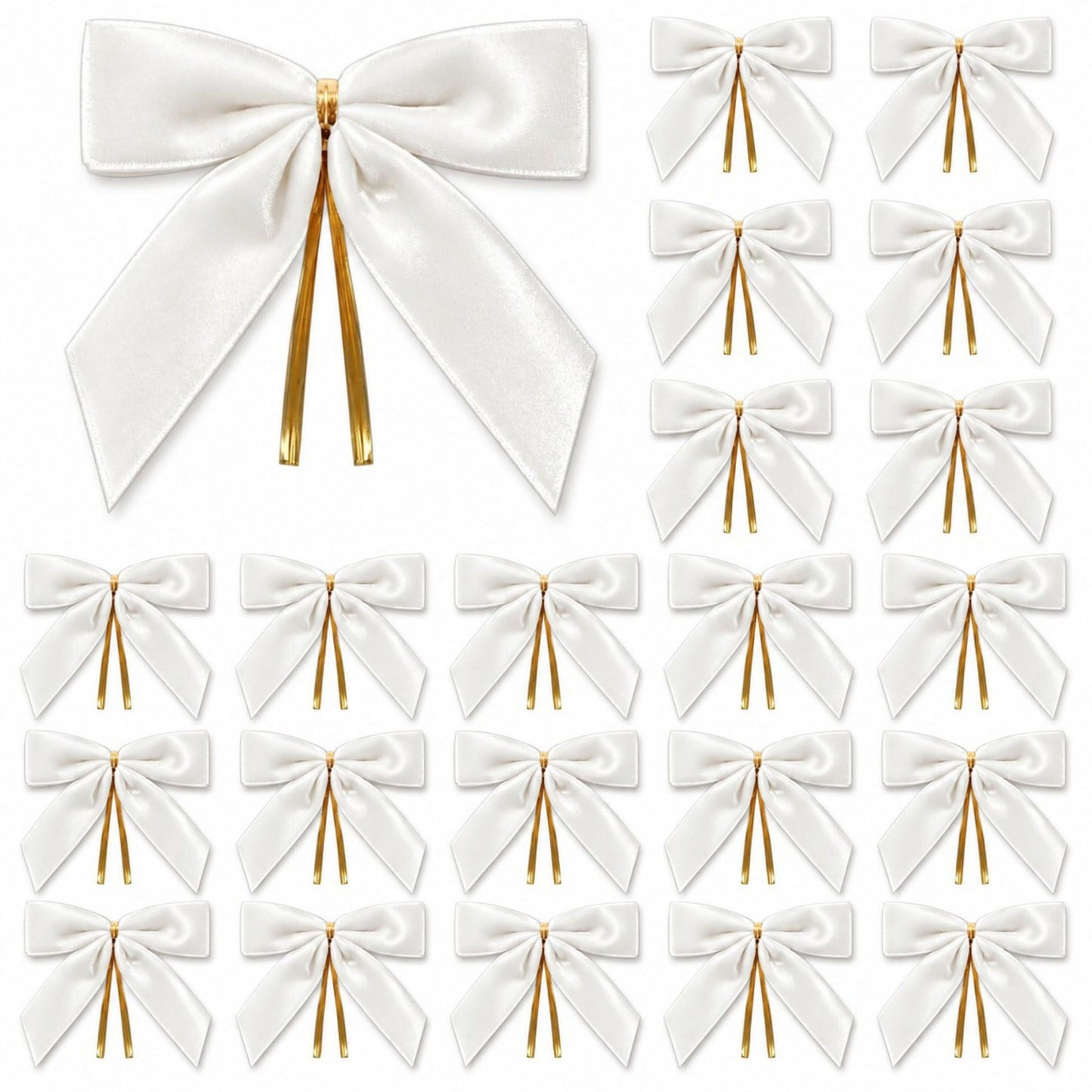 25 Pack Velvet Christmas Bows with Gold Accents for Tree Gift Wrapping Holiday Decor