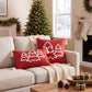 Christmas Tree Tufted Square Throw Pillow Cover with Tassels Holiday Decor