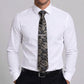 Men's Paisley Floral Tie Gift Set with Matching Pocket Square Cufflinks and Silver Tie Clip