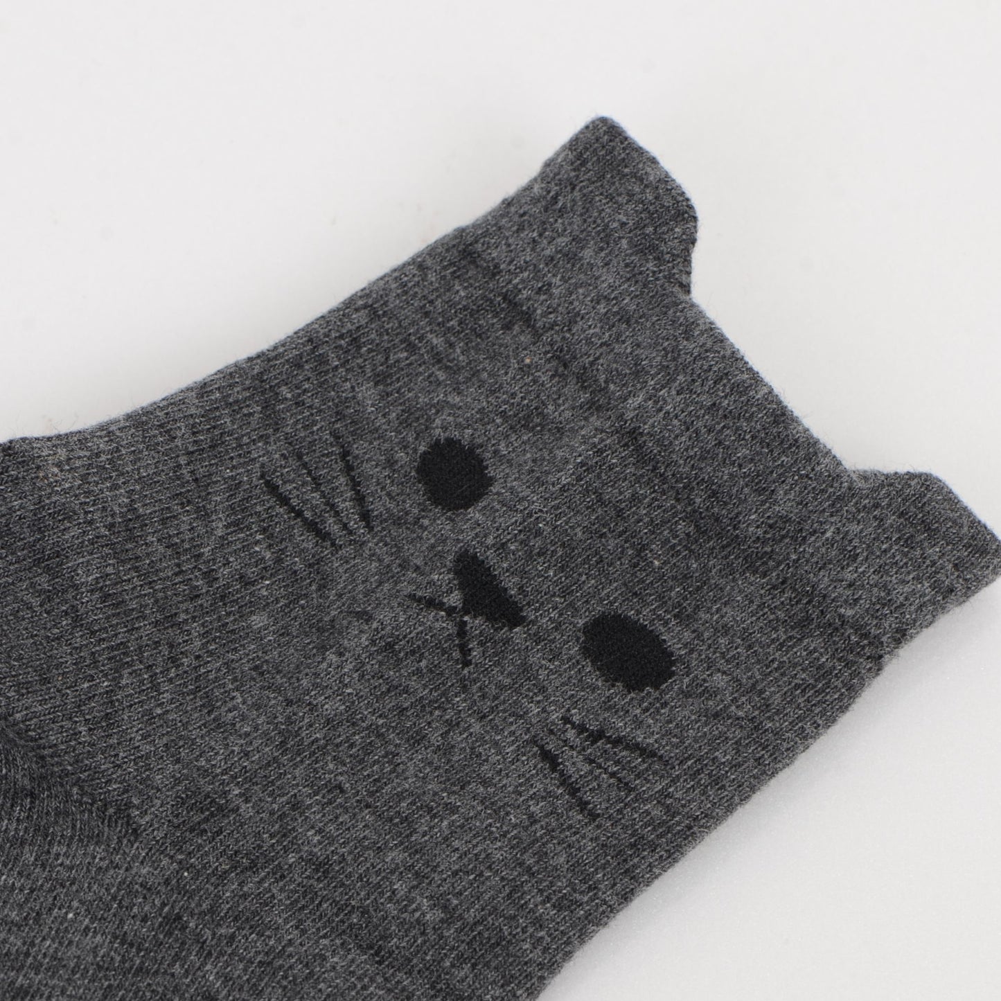 Cat Face Grip Socks with Paw Print Anti-Slip Sole Soft Knit Ankle Socks for Home or Yoga 3-Pack